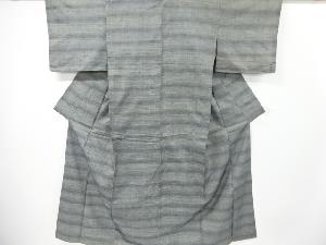 リサイクル　創作手織り真綿紬横段織り出し着物